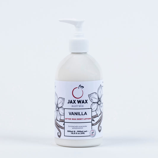 jax wax Cocoa Butter & Vanilla After Wax Body Lotion Pump 500ml