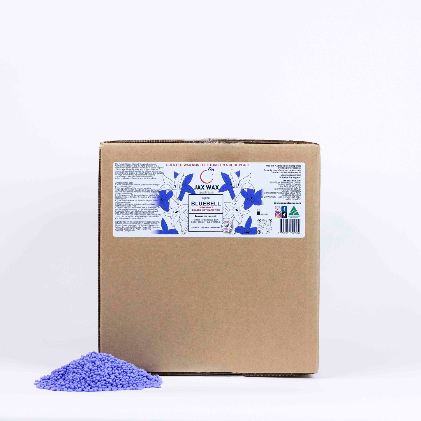 Jax Wax Alpine Bluebell Beaded Hot/Hard Wax 12kg