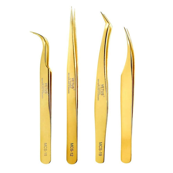 Vetus Gold Lash Tweezers SET