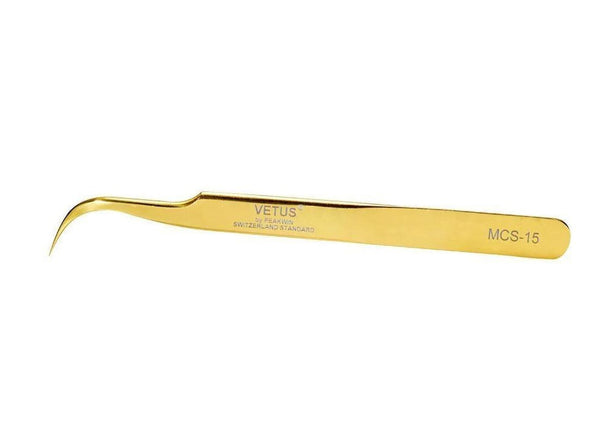 Vetus Gold Lash Tweezers MCS-15 S Shape