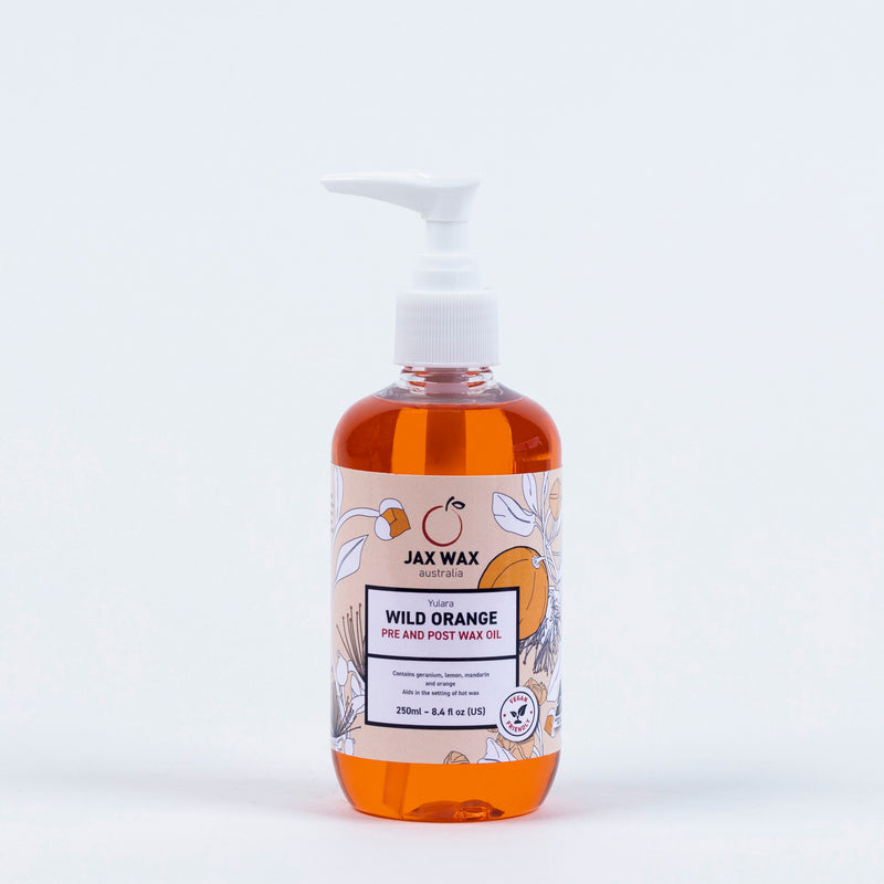 jax wax Yulara Wild Orange Pre & Post Wax Oil Pump  250ml